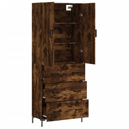 Highboard Smoked Oak 69,5x34x180 cm Engineered Wood