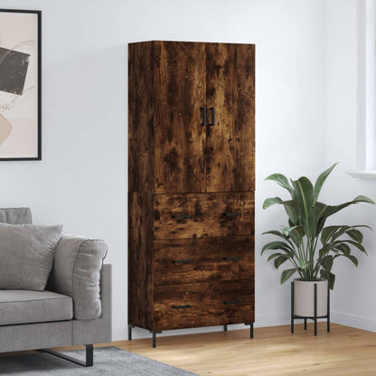 Highboard Smoked Oak 69,5x34x180 cm Engineered Wood