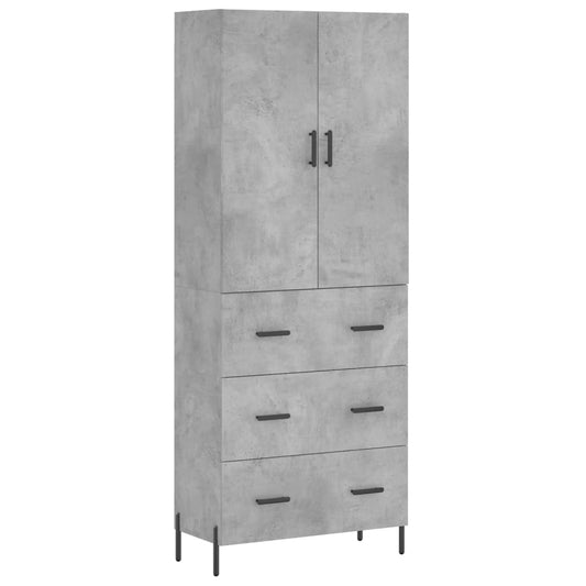 Highboard Concrete Grey 69,5x34x180 cm Engineered Wood