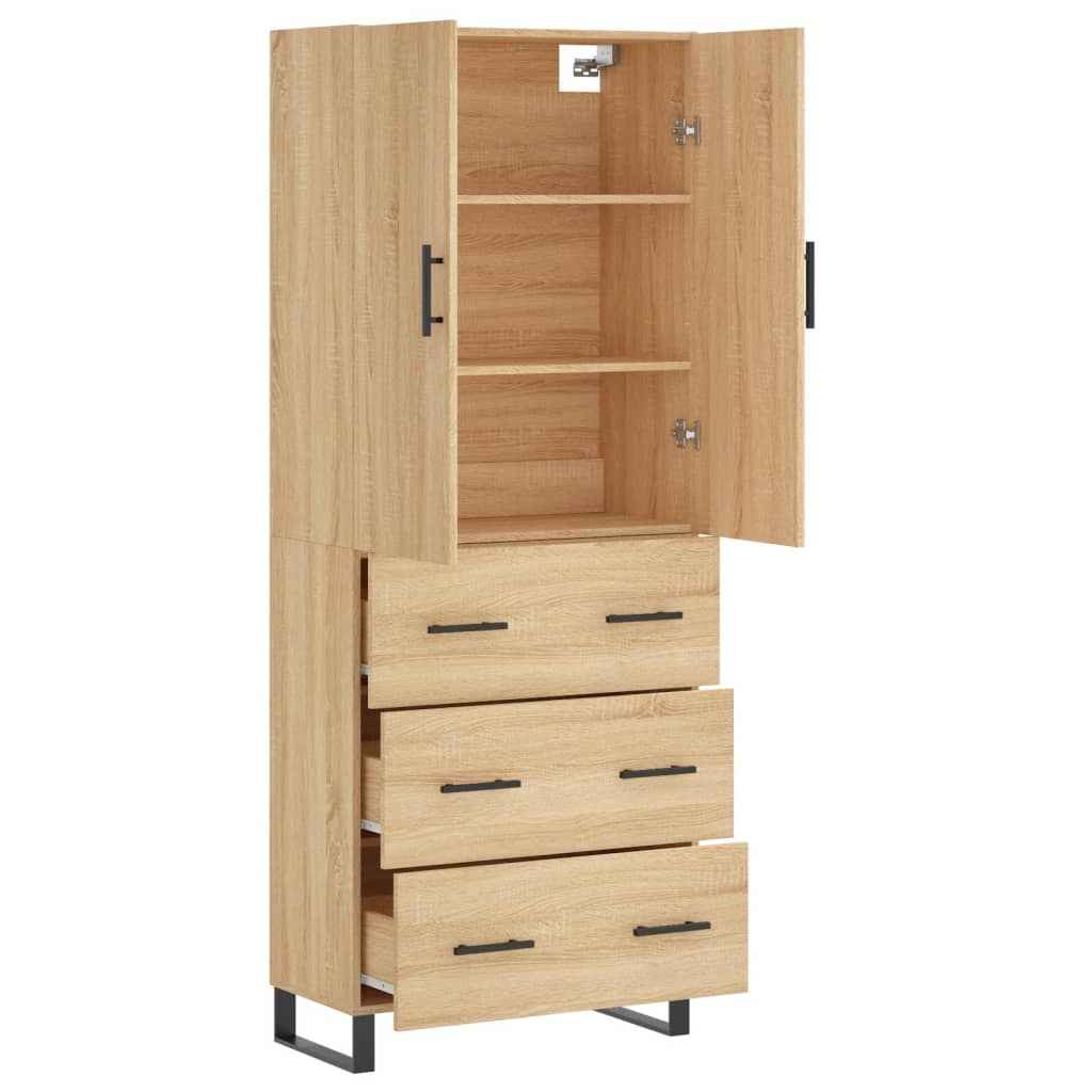 Highboard Sonoma Oak 69.5x34x180 cm Engineered Wood