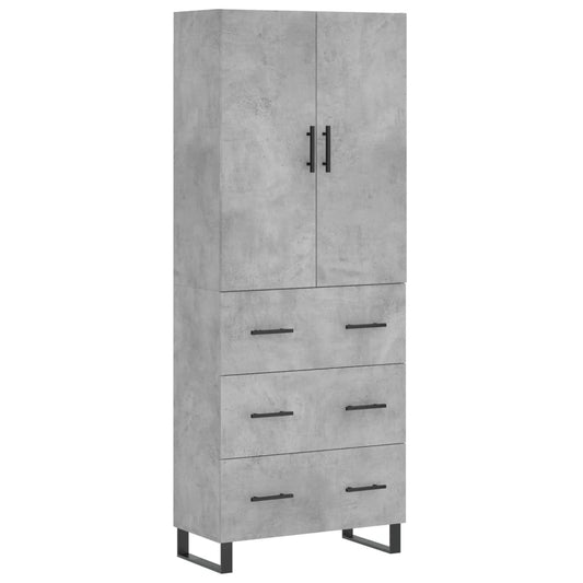 Highboard Concrete Grey 69,5x34x180 cm Engineered Wood
