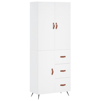 Highboard White 69,5x34x180 cm Engineered Wood