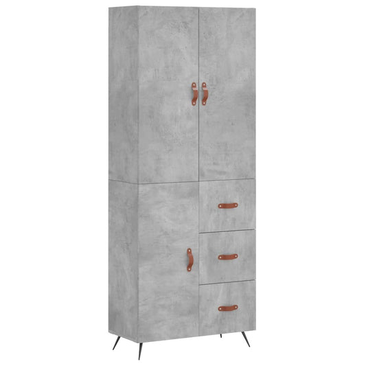 Highboard Concrete Grey 69,5x34x180 cm Engineered Wood