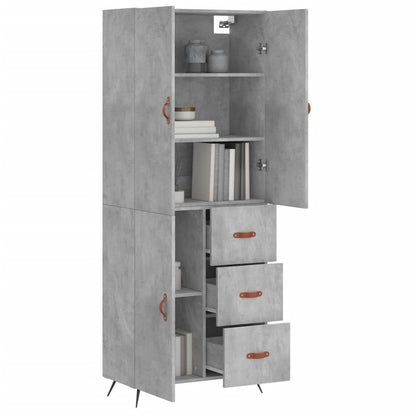 Highboard Concrete Grey 69,5x34x180 cm Engineered Wood