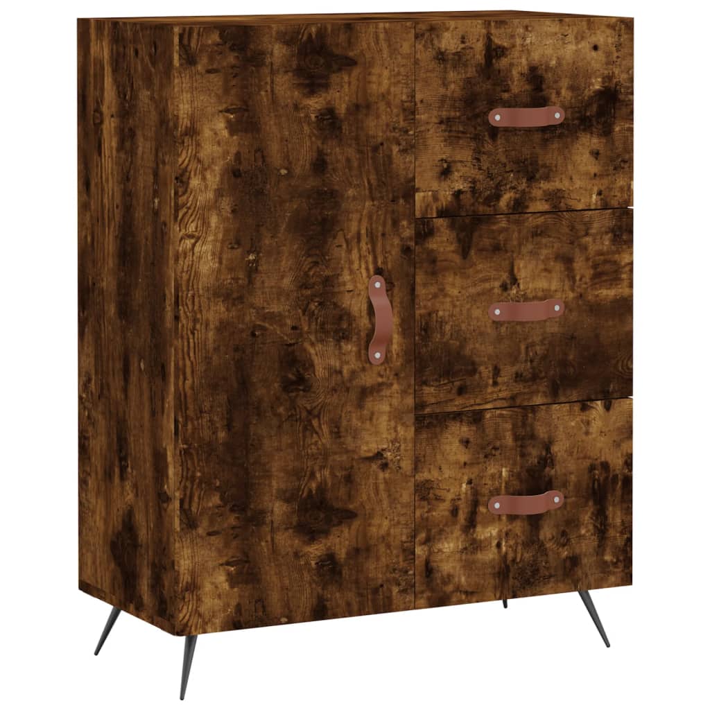 Highboard Smoked Oak 69,5x34x180 cm Engineered Wood