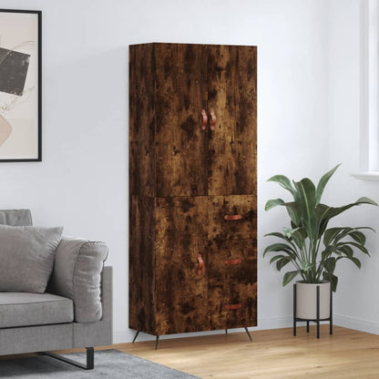 Highboard Smoked Oak 69,5x34x180 cm Engineered Wood