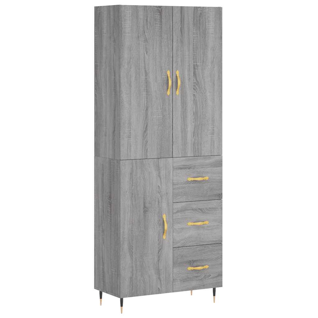 Highboard Grey Sonoma 69,5x34x180 cm Engineered Wood