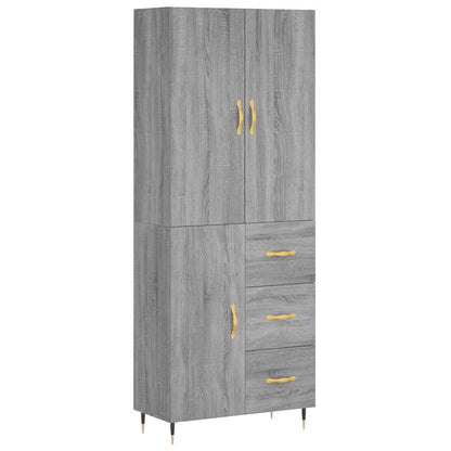 Highboard Grey Sonoma 69,5x34x180 cm Engineered Wood