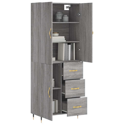Highboard Grey Sonoma 69,5x34x180 cm Engineered Wood