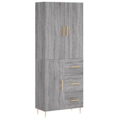 Highboard Grey Sonoma 69.5x34x180 cm Engineered Wood