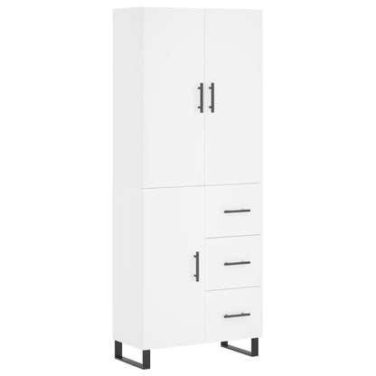 Highboard White 69.5x34x180 cm Engineered Wood
