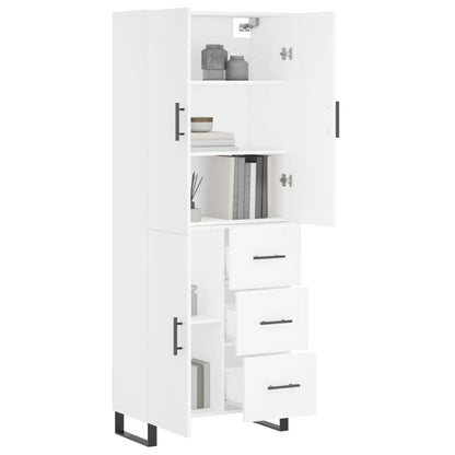 Highboard White 69.5x34x180 cm Engineered Wood