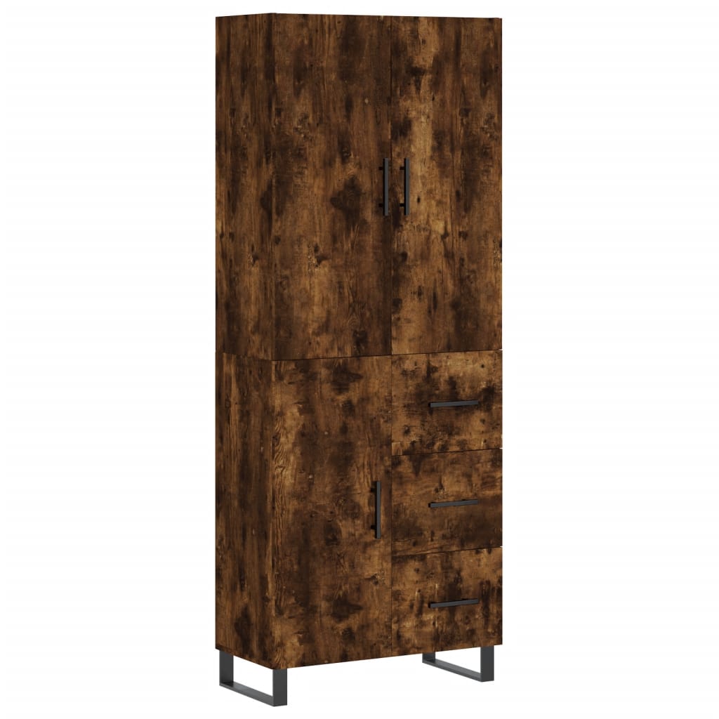Highboard Smoked Oak 69.5x34x180 cm Engineered Wood
