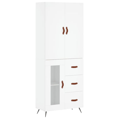 Highboard White 69,5x34x180 cm Engineered Wood