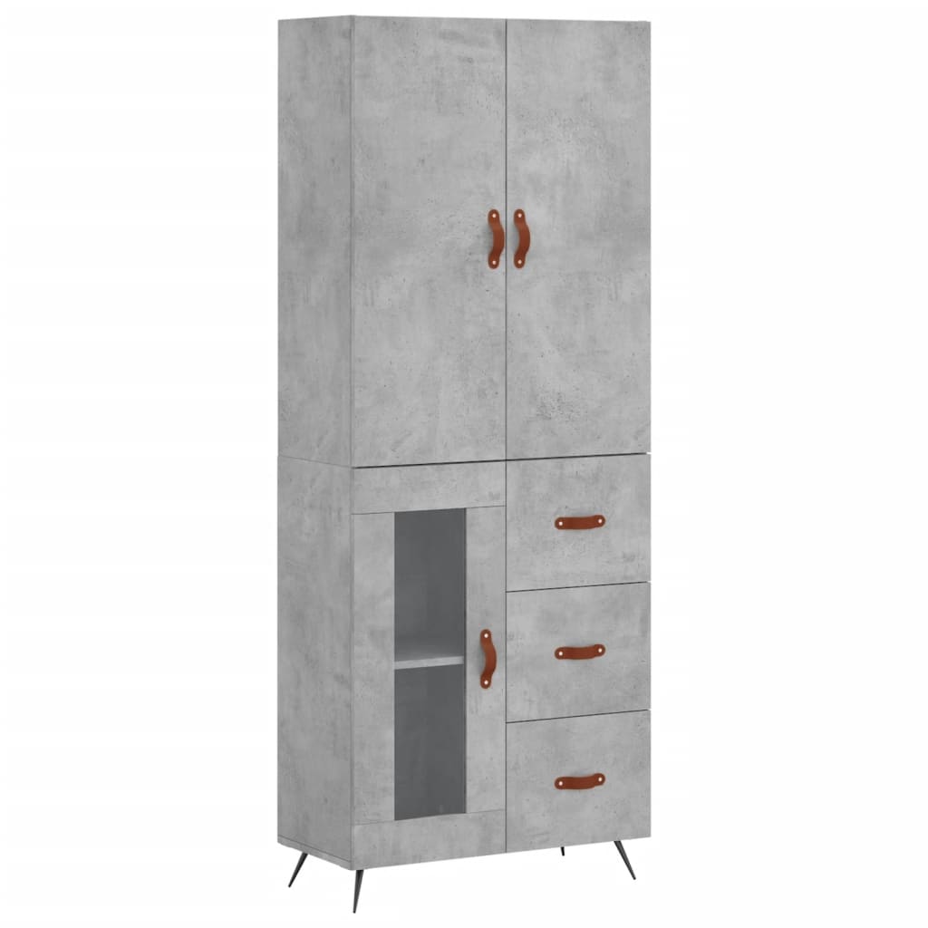Highboard Concrete Grey 69,5x34x180 cm Engineered Wood