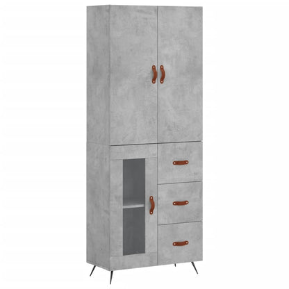 Highboard Concrete Grey 69,5x34x180 cm Engineered Wood