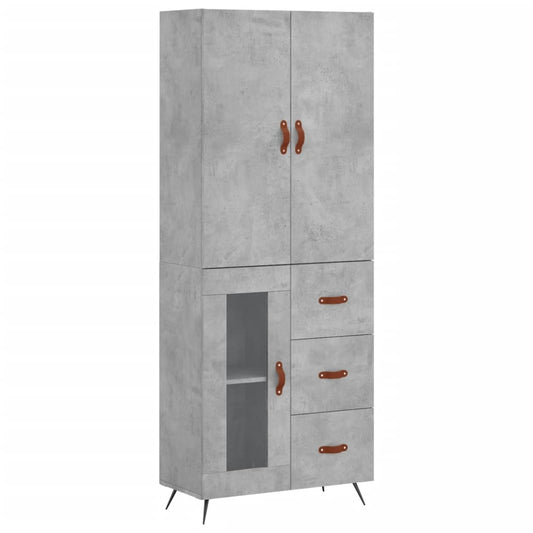 Highboard Concrete Grey 69,5x34x180 cm Engineered Wood