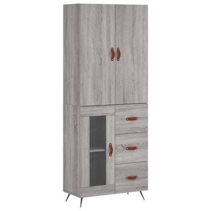 Highboard Grey Sonoma 69,5x34x180 cm Engineered Wood