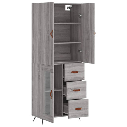 Highboard Grey Sonoma 69,5x34x180 cm Engineered Wood