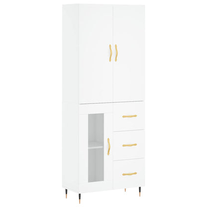 Highboard White 69,5x34x180 cm Engineered Wood