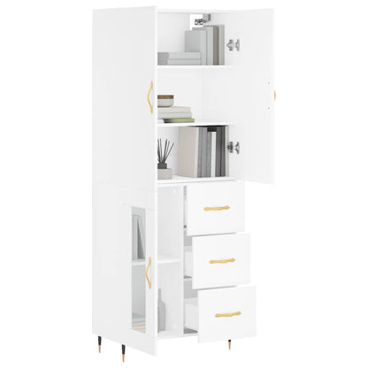 Highboard White 69,5x34x180 cm Engineered Wood