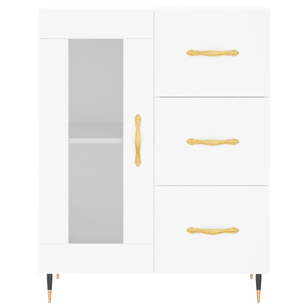 Highboard White 69,5x34x180 cm Engineered Wood