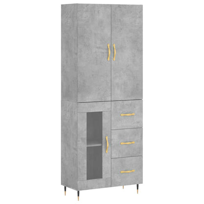 Highboard Concrete Grey 69,5x34x180 cm Engineered Wood