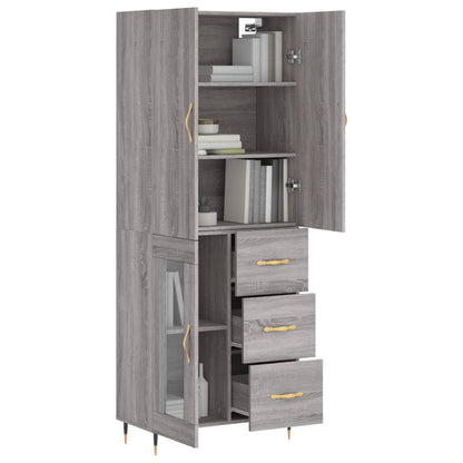 Highboard Grey Sonoma 69,5x34x180 cm Engineered Wood