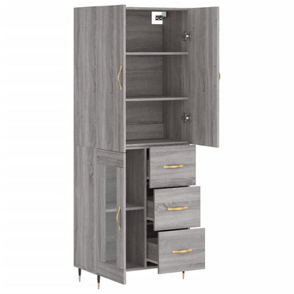 Highboard Grey Sonoma 69,5x34x180 cm Engineered Wood