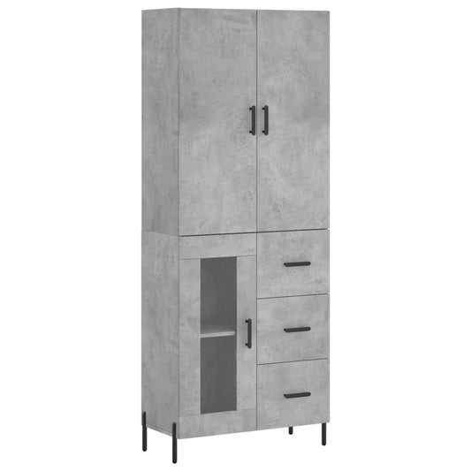Highboard Concrete Grey 69,5x34x180 cm Engineered Wood