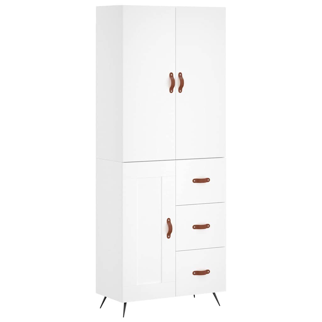 Highboard White 69,5x34x180 cm Engineered Wood