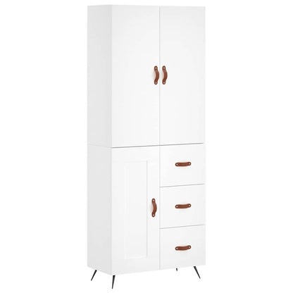 Highboard White 69,5x34x180 cm Engineered Wood