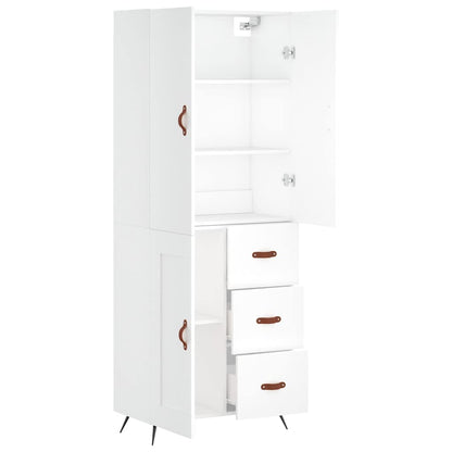 Highboard White 69,5x34x180 cm Engineered Wood