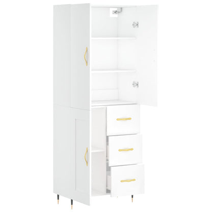 Highboard White 69,5x34x180 cm Engineered Wood