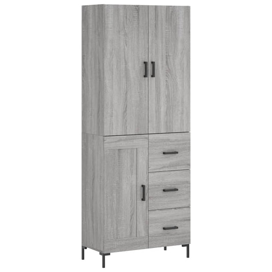 Highboard Grey Sonoma 69.5x34x180 cm Engineered Wood