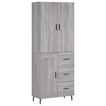 Highboard Grey Sonoma 69.5x34x180 cm Engineered Wood