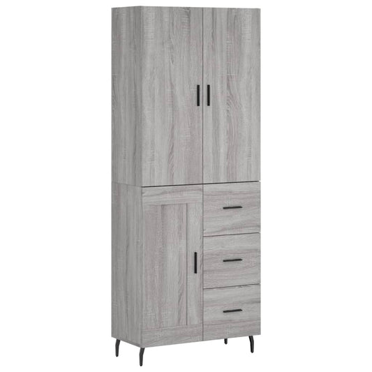 Highboard Grey Sonoma 69.5x34x180 cm Engineered Wood