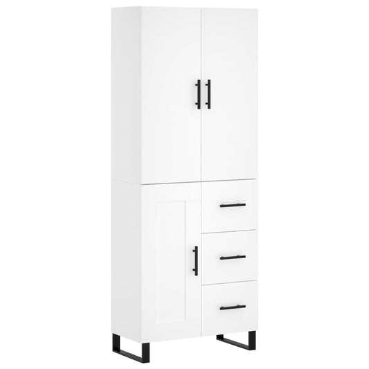Highboard White 69.5x34x180 cm Engineered Wood