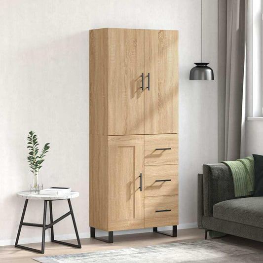Highboard Sonoma Oak 69.5x34x180 cm Engineered Wood