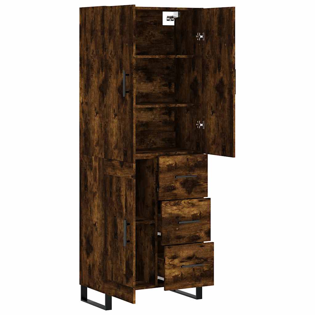 Highboard Smoked Oak 69.5x34x180 cm Engineered Wood