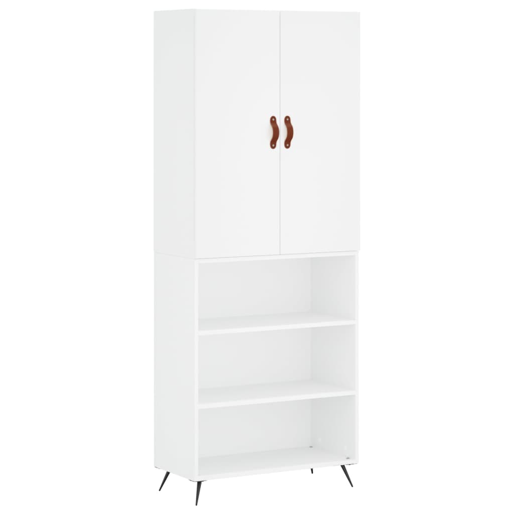 Highboard White 69,5x34x180 cm Engineered Wood