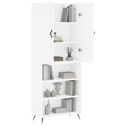 Highboard White 69,5x34x180 cm Engineered Wood