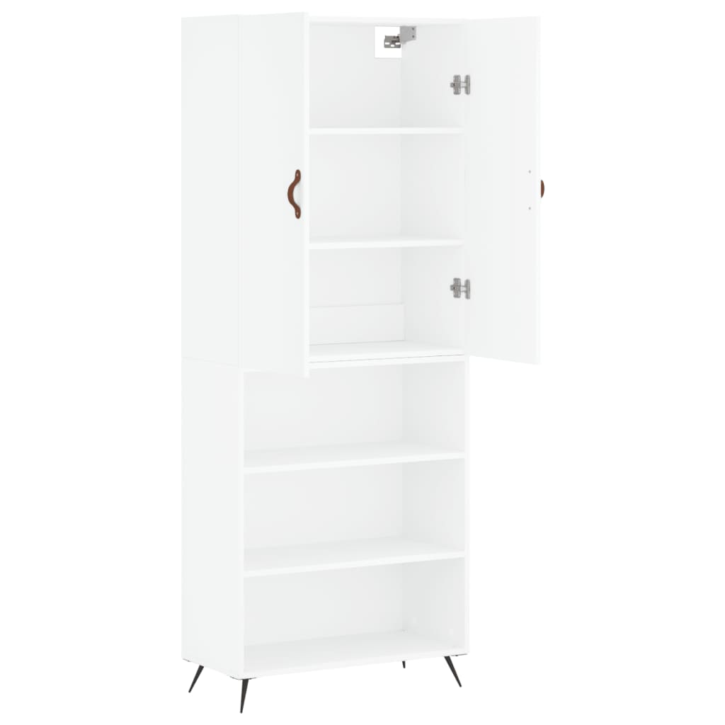 Highboard White 69,5x34x180 cm Engineered Wood