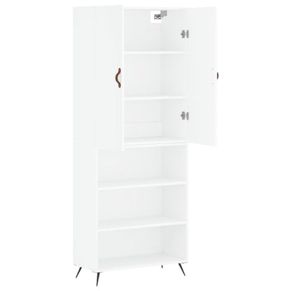 Highboard White 69,5x34x180 cm Engineered Wood