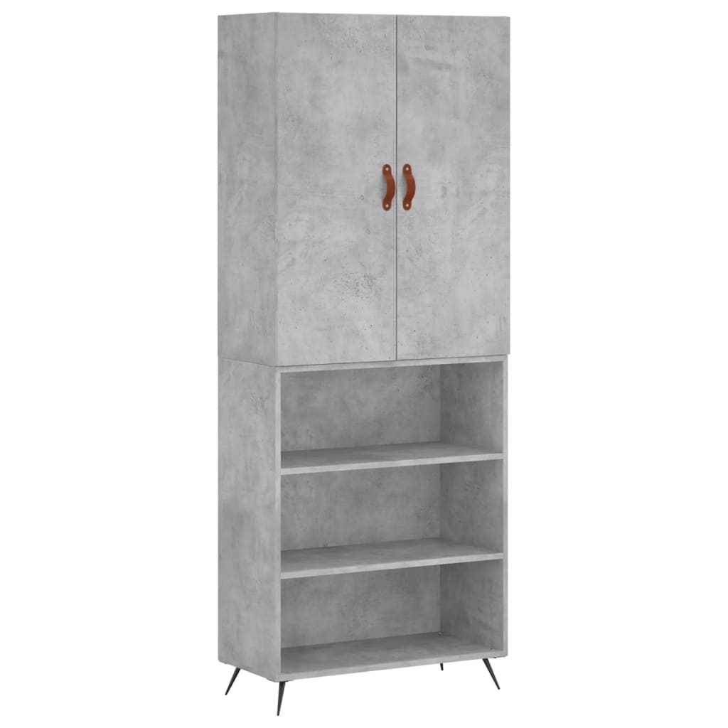 Highboard Concrete Grey 69,5x34x180 cm Engineered Wood