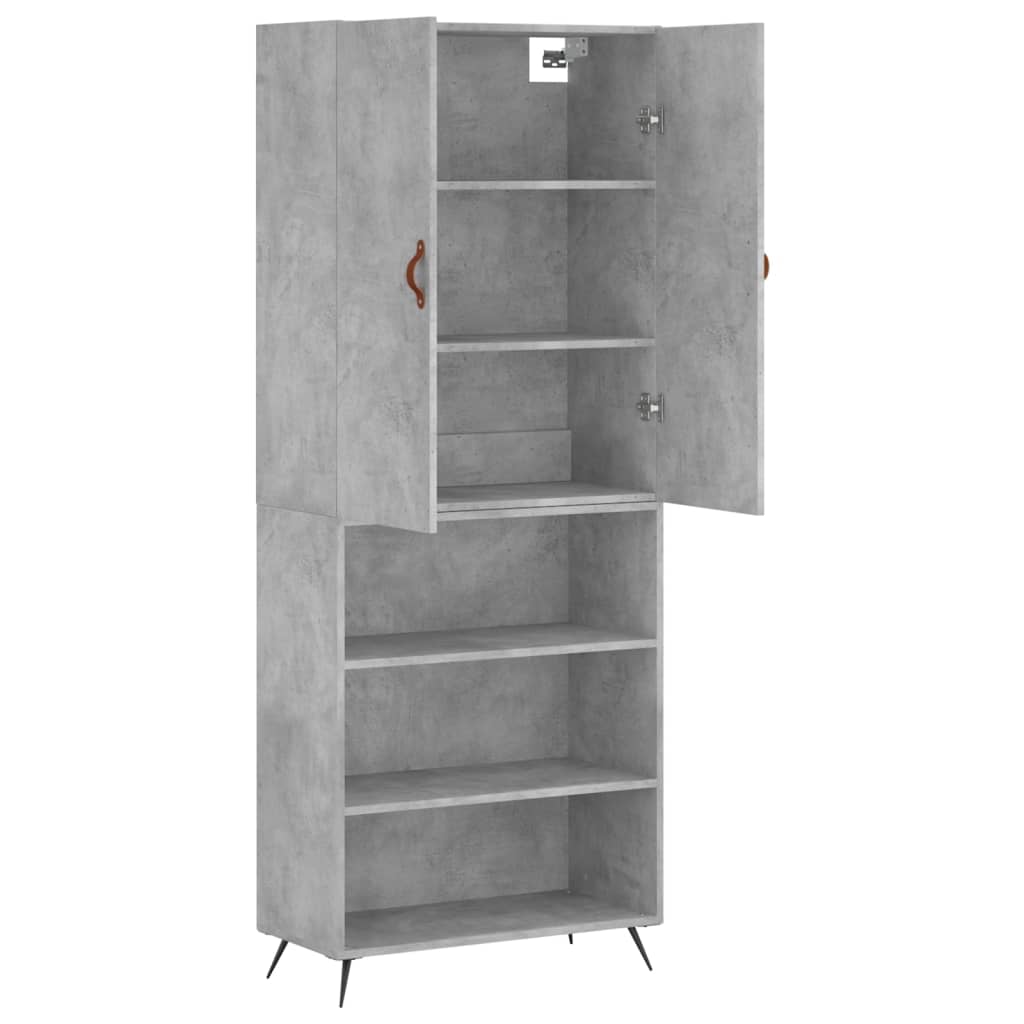 Highboard Concrete Grey 69,5x34x180 cm Engineered Wood