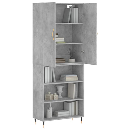 Highboard Concrete Grey 69,5x34x180 cm Engineered Wood
