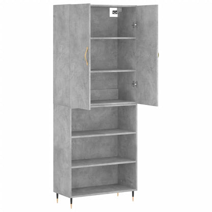 Highboard Concrete Grey 69,5x34x180 cm Engineered Wood