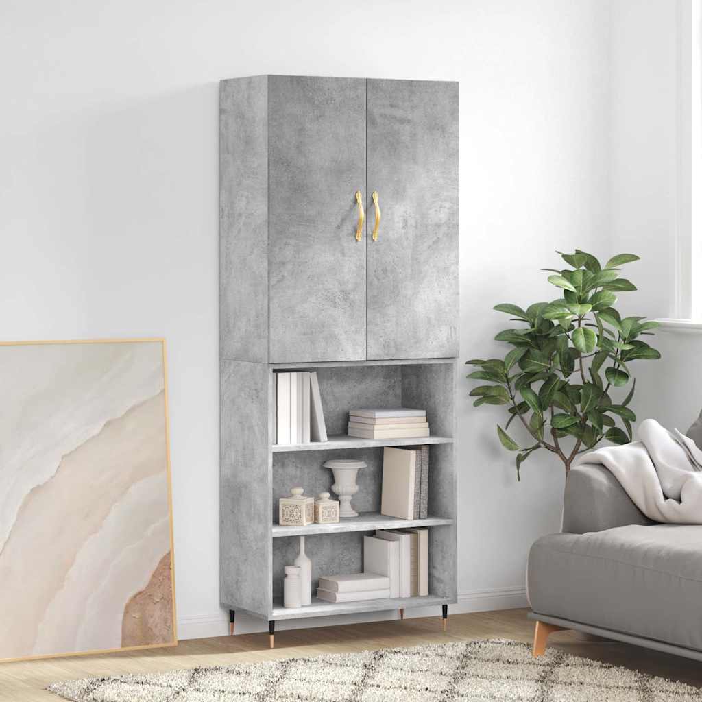 Highboard Concrete Grey 69,5x34x180 cm Engineered Wood