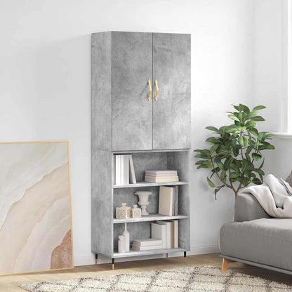 Highboard Concrete Grey 69,5x34x180 cm Engineered Wood